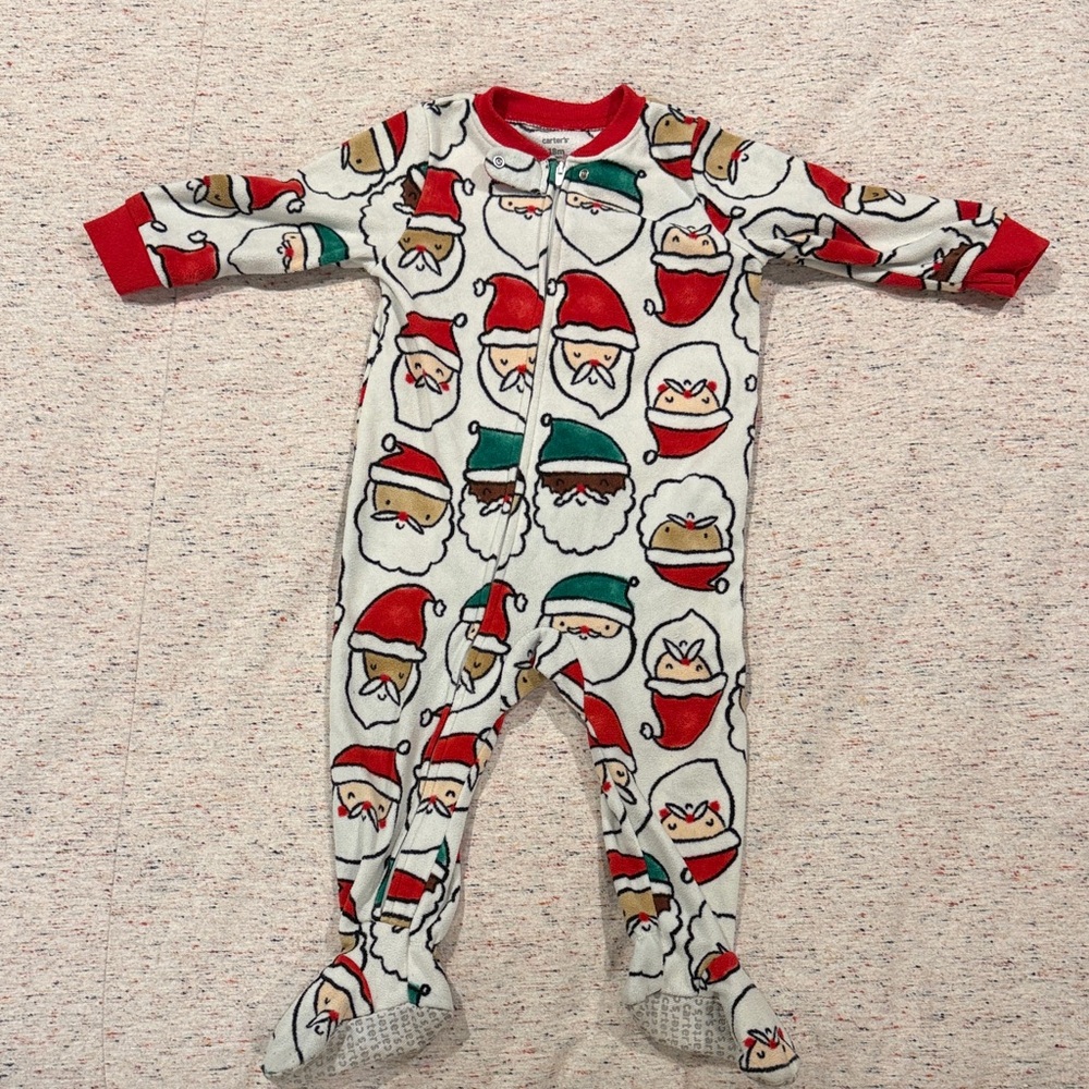 Carter's Red and White Santa Footie